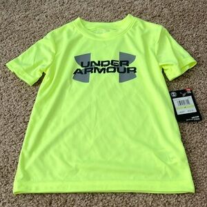 NWT! Under Armour neon yellow toddler tee. 4